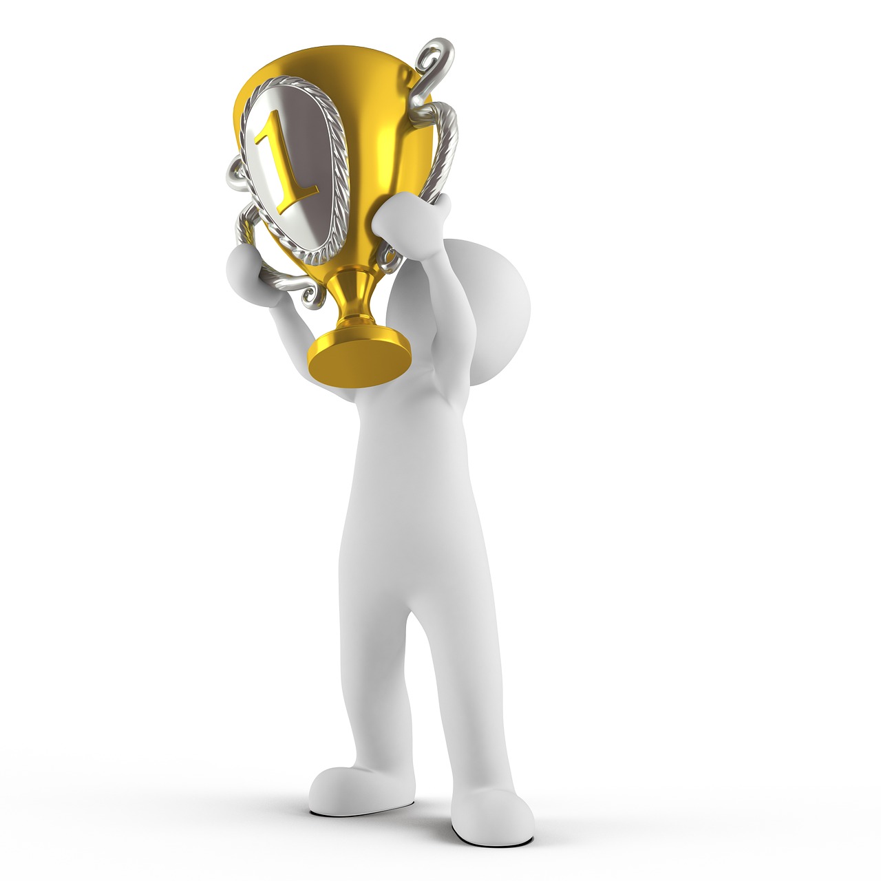 Generic 3D Figure holding a trophy